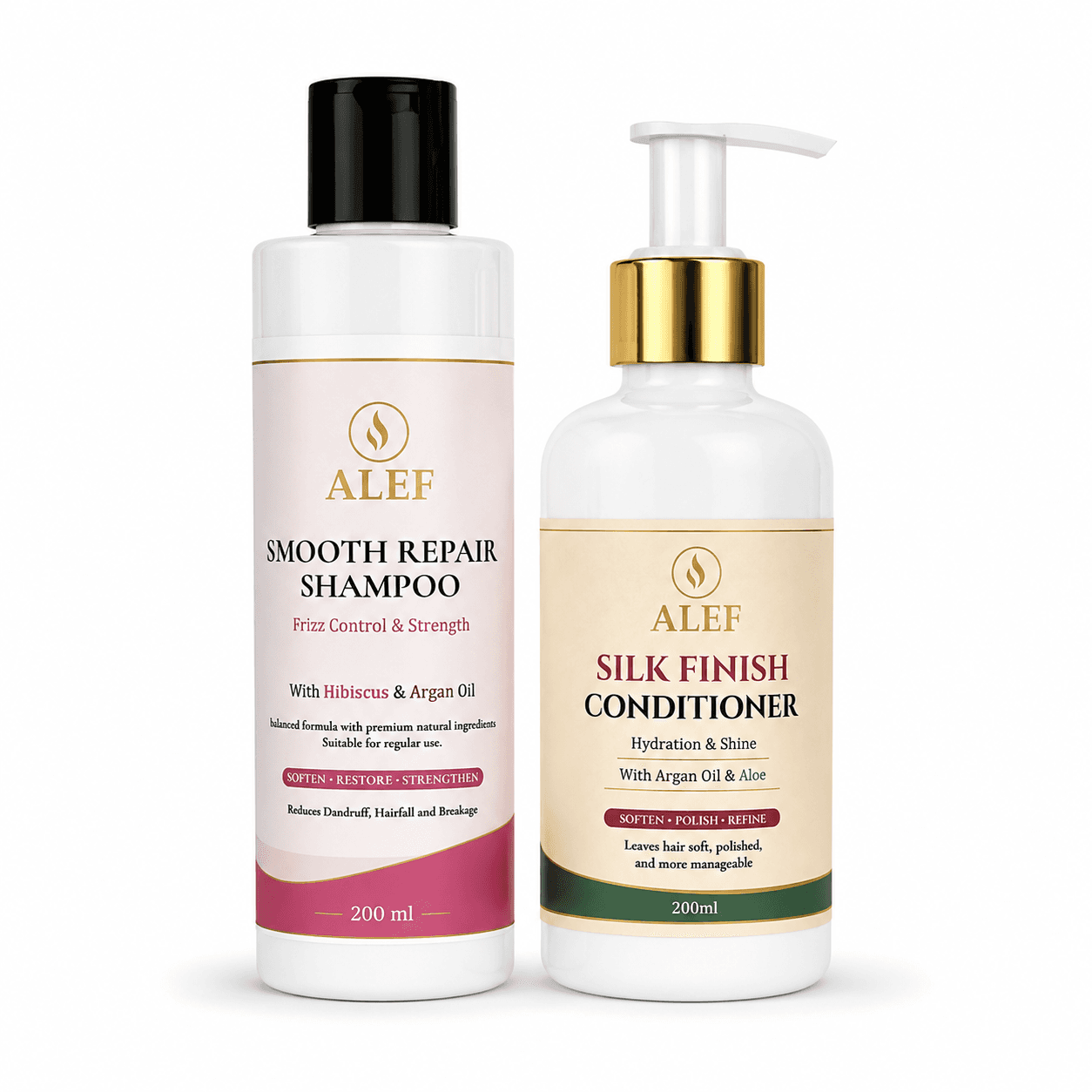 ALEF Argan Smooth Repair Shampoo & Silk Finish Conditioner Combo - 400 ml