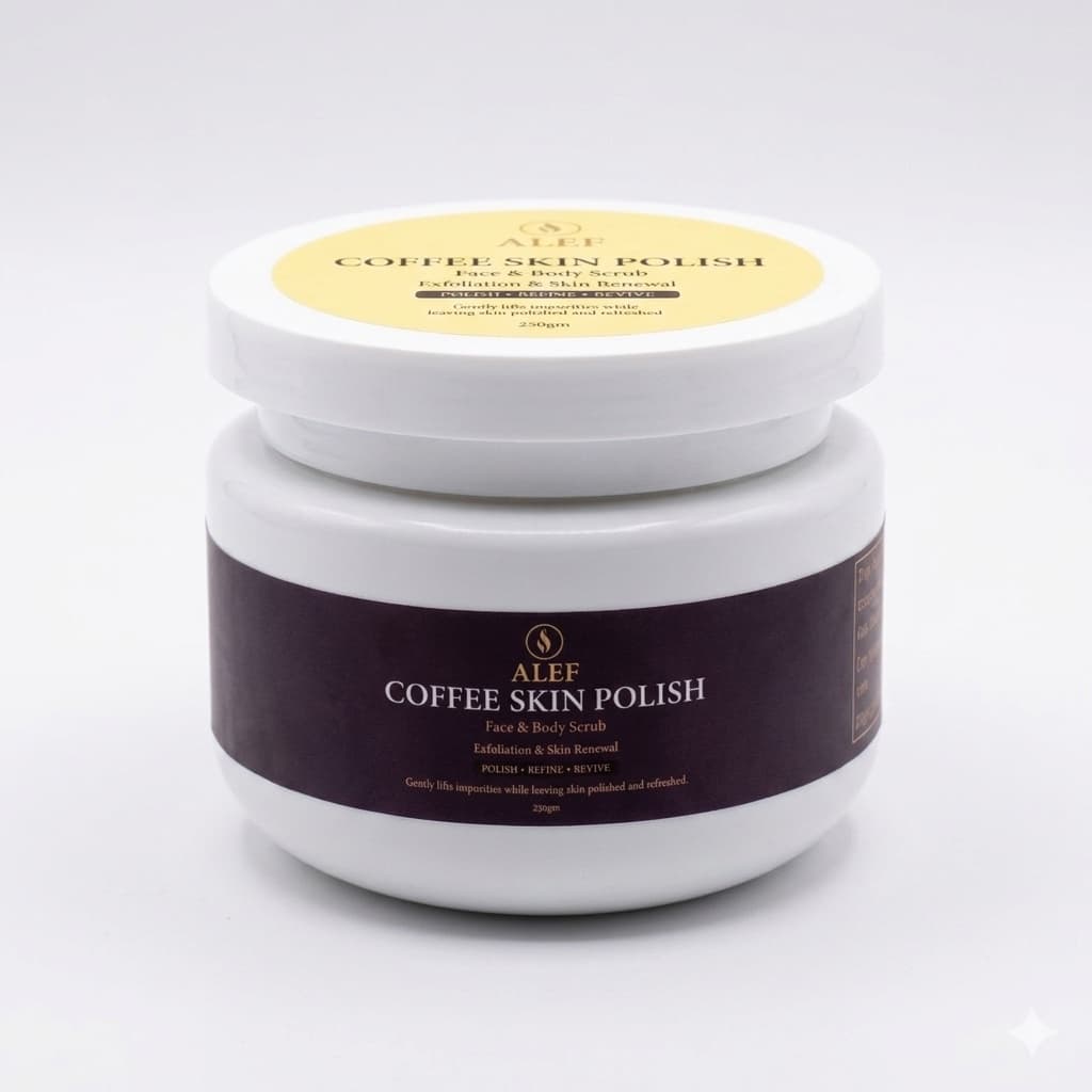 ALEF Coffee Skin Polish Face & Body Scrub - 250gm Exfoliation & Skin Renewal
